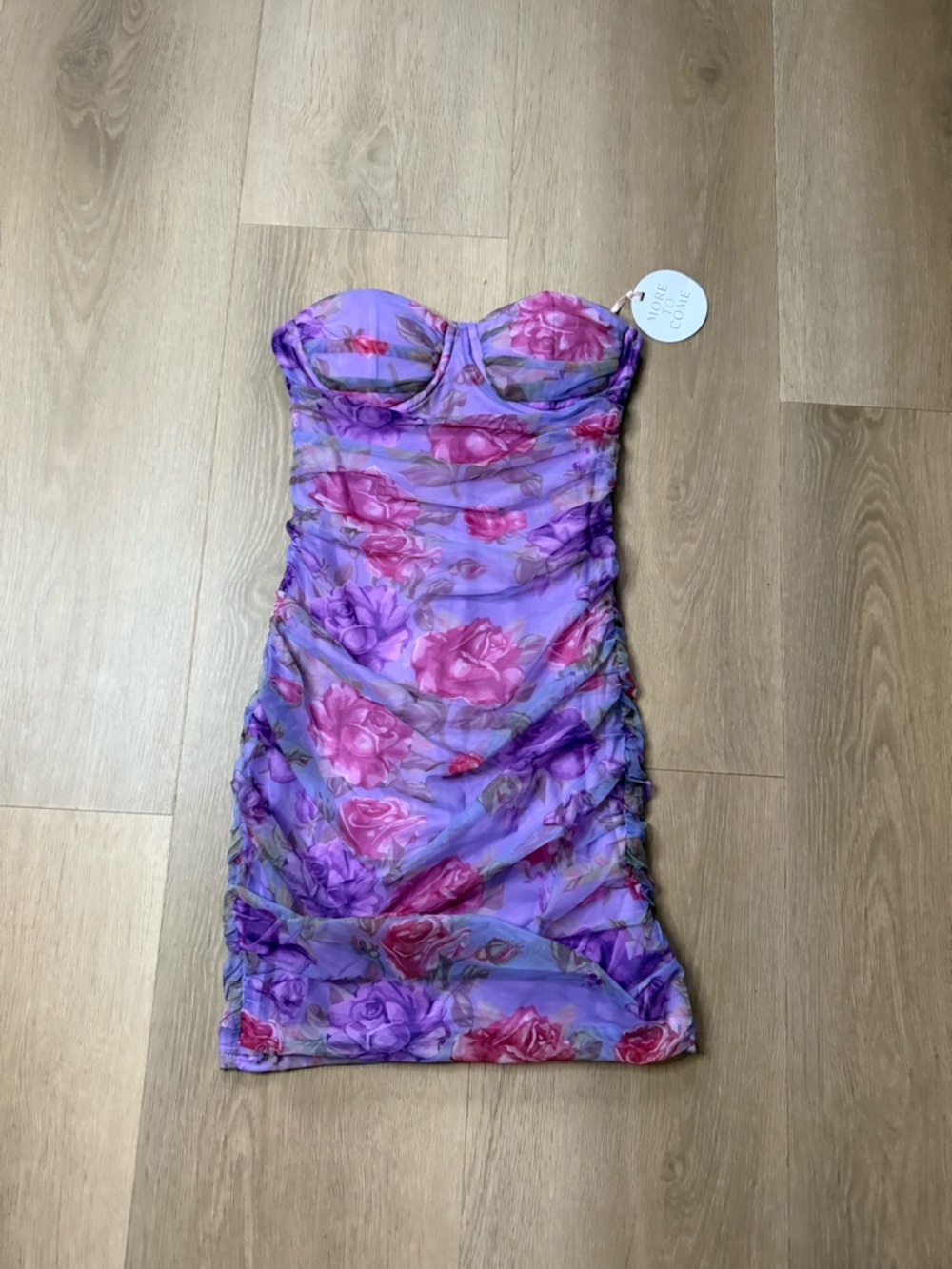 NWT Revolve More To Come Genessy Bustier Dress Purple Floral XS